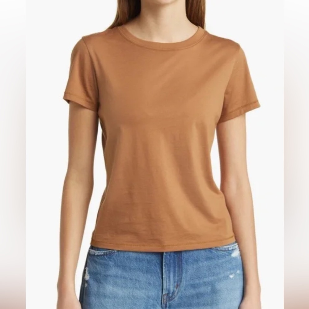 NWT $88 Frame Baby Tee Classic Tan Women's T-Shirt Size XS Blsh